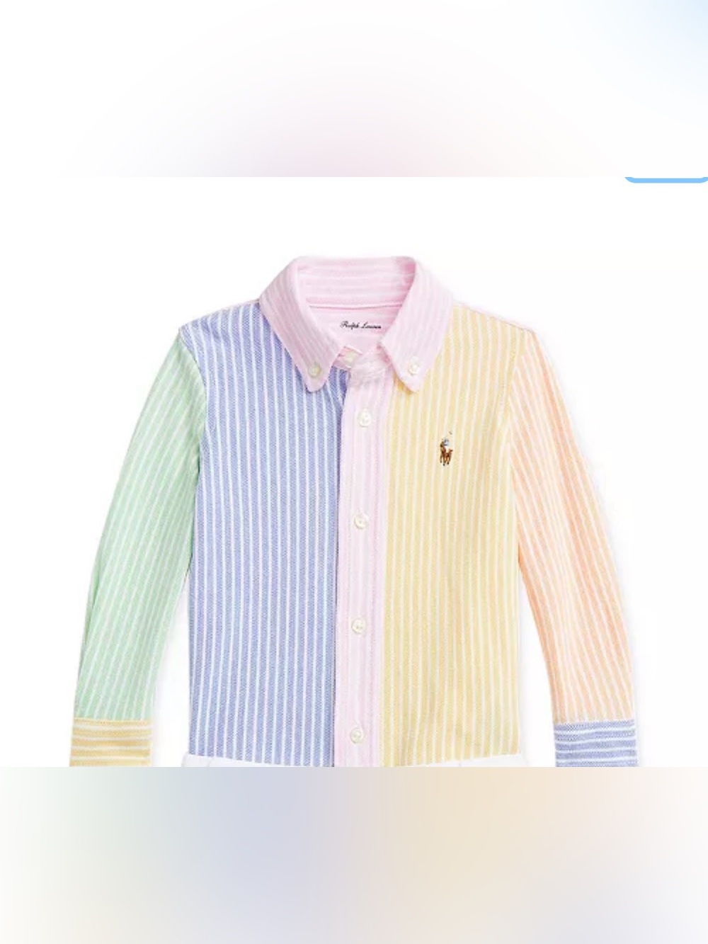 Polo Ralph Lauren Baby Boys Striped Oxford Shirt color block size 12 months
